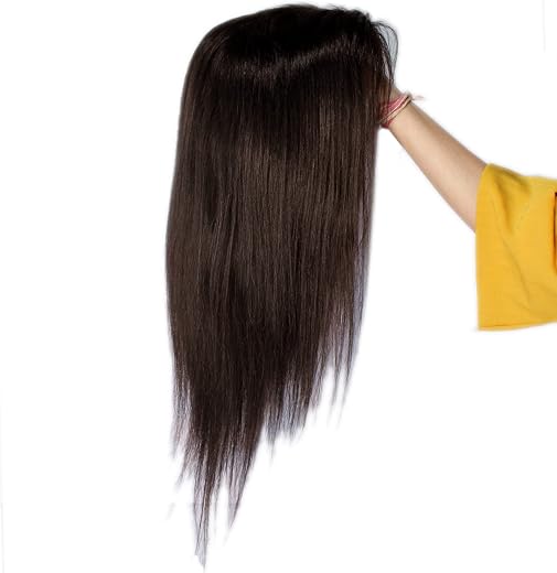 Majik Full Head Human Hair Lace Front Wigs With Baby for Women for Girls, Brown, With Free Hair Brush Set