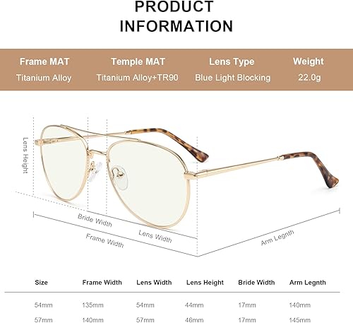 Miniatura 4 de Lentes de lectura de aviador para hombres y mujeres, lentes de bloqueo de luz azul, patillas de primavera