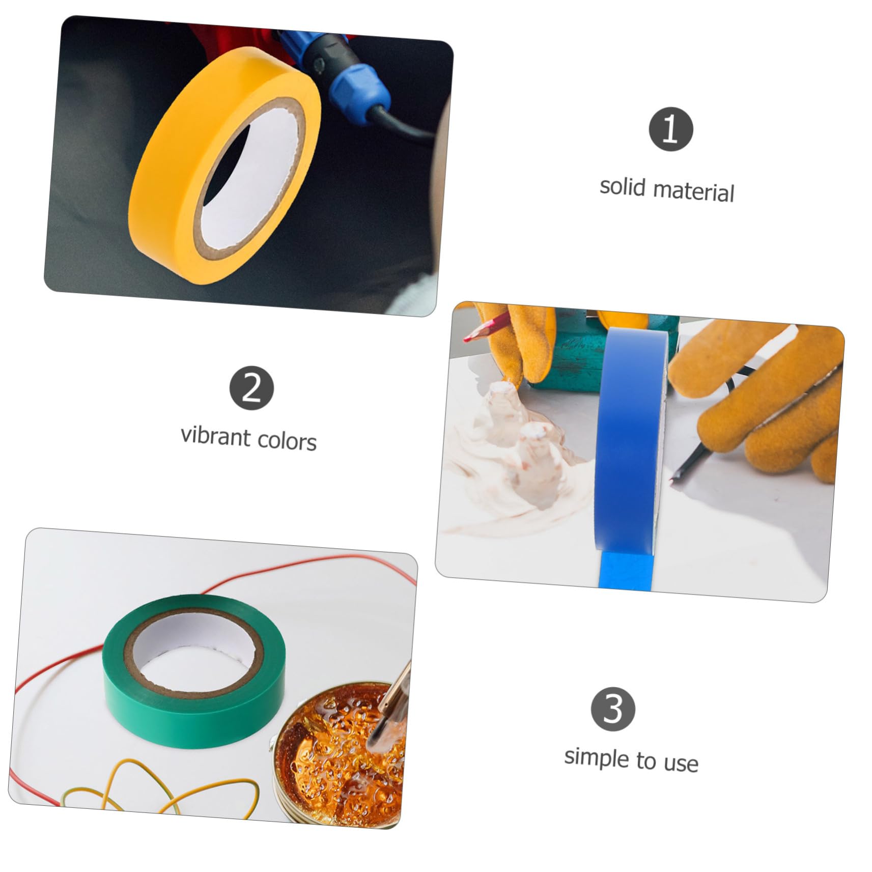 Cabilock 5 Sätze Wasserdichtes Isolierband Farbe Farbiges Klebeband Streifen Gaffers Tape Blau Weiß Aus -klebeband Zweck Schwarzes Band Ziehen Um Multi Farbiges Isolierband Pvc 5 Rollen * 5