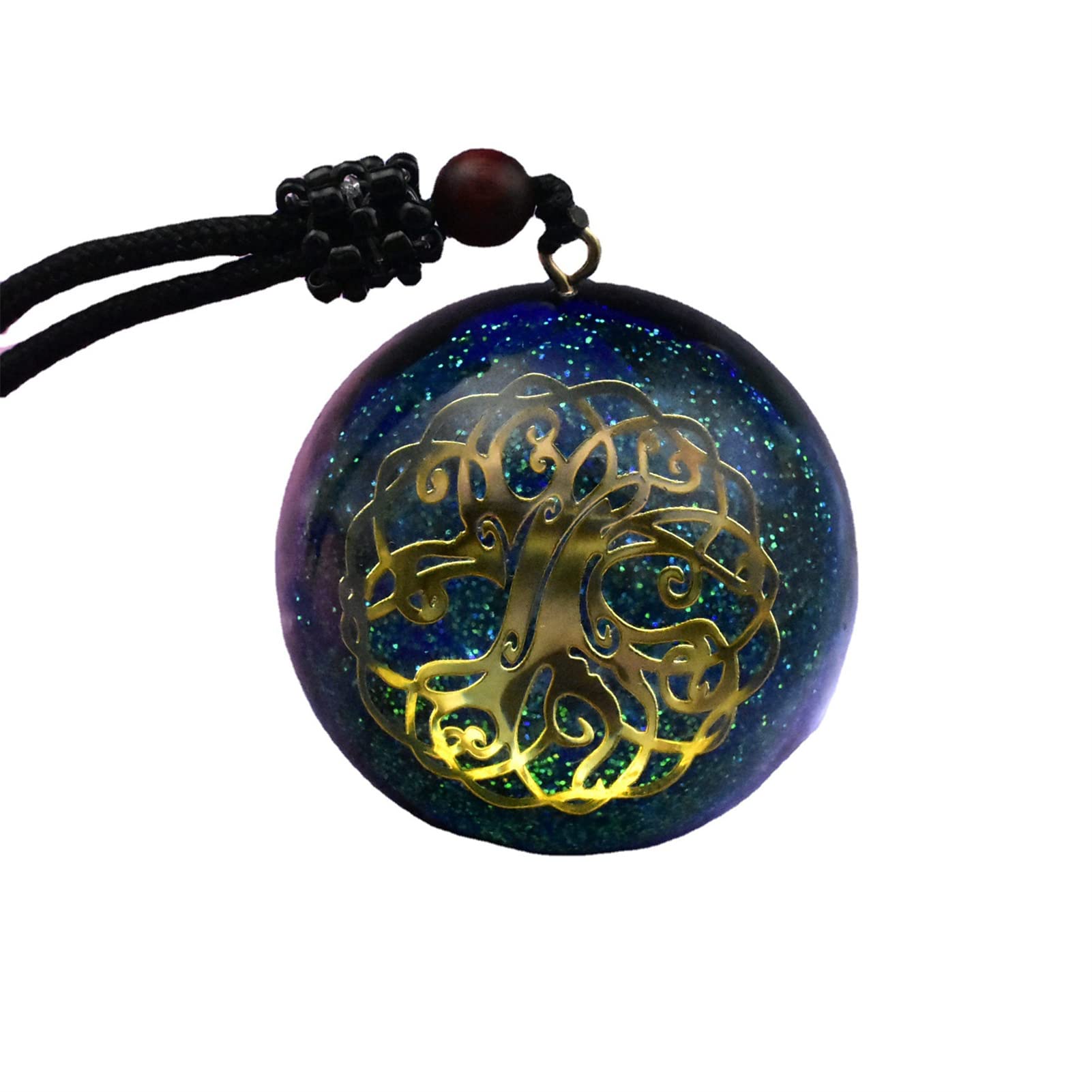 Pendentif Orgone 7 Chakras Goutte en Cristal Naturel et Arbre de Vie