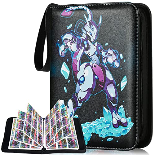 Abiemuce Pokemon Sammelalbum 50 Seiten - Wasserdichtes Kartenalbum Für 400 Karten Mit Reißverschluss