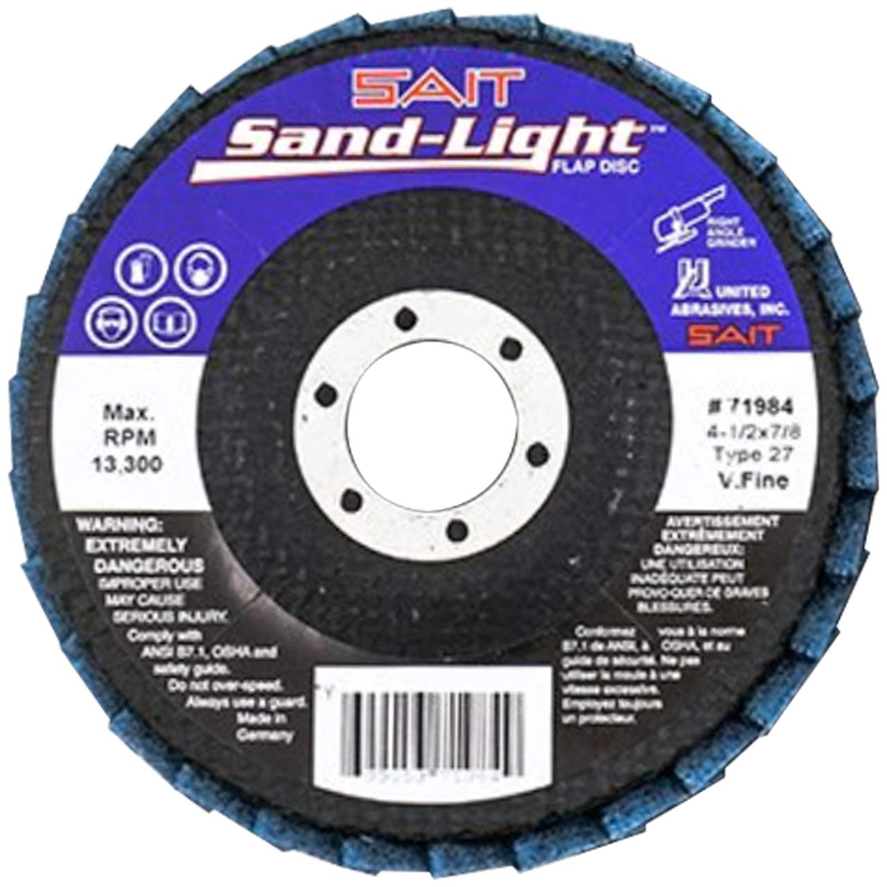 71984 4-1/2" x 7/8 Sand-Light Flap Discs Very Fi