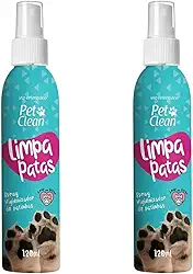 Kit Limpa Patas 2 Unidades Limpeza Premium Limpador de Patinhas de Cães e Gatos 120ml Solução Prática Eficaz Higienização para Proteger e Cuidar dos Pets Clean