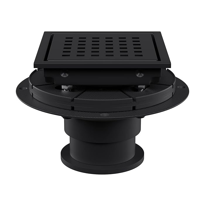 Buy goldenwarm 4 Inch Black Shower Drain Square Shower Floor Drain with