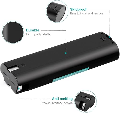 Miniatura 5 de CREABEST Paquete de 2 baterías de repuesto Ni-MH de 7.2 V 3500 mAh compatibles con Makita 7000 7002 7033 191679-9 192532-2 192695-4 632002-4