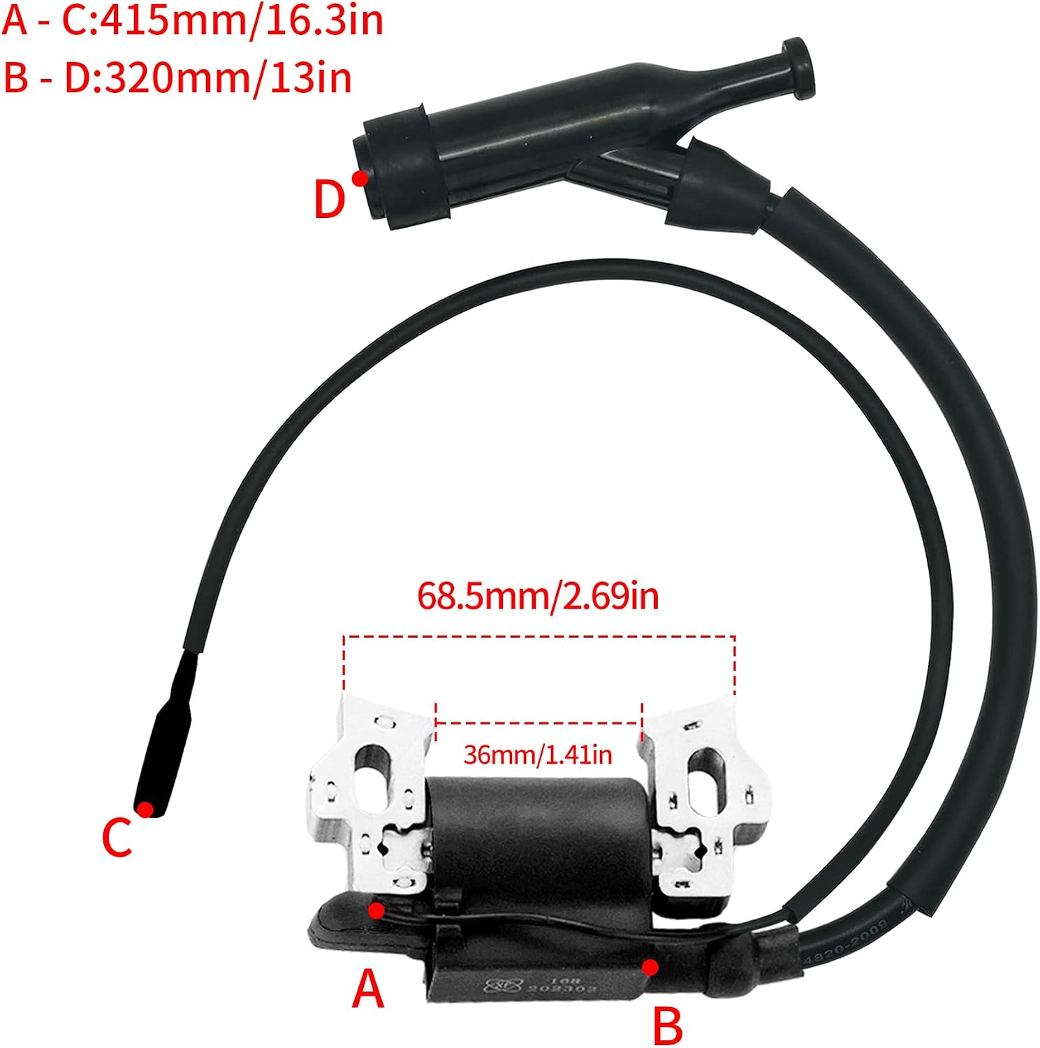 GX160 Ignition Coil，Compatible with Honda GX200 GX120 GX140 GX160 Predator 212 224cc Coleman 196cc 5.5 6.5 hp，Replace 30500-ZE1-033 30500-ZE1-063 30500-ZE1-073