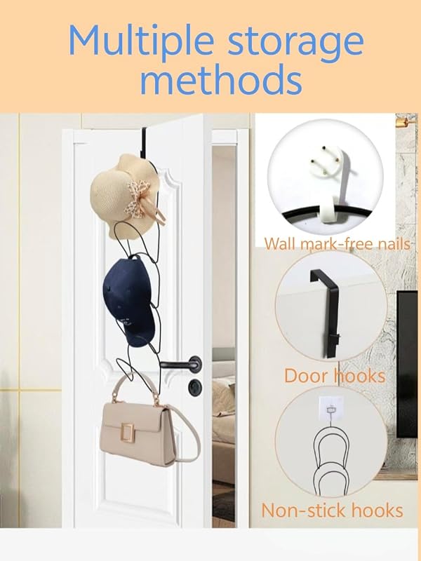 MMQFAJN 10 Piece Set Wig Organizer Wig Storage Rack, Saves Space, Used for Storing Wigs Behind Doors, Wardrobes, Walls, Bathroom Hat Racks, and Hanger Style Wigs (Black) by MMQFAJN - Image 4