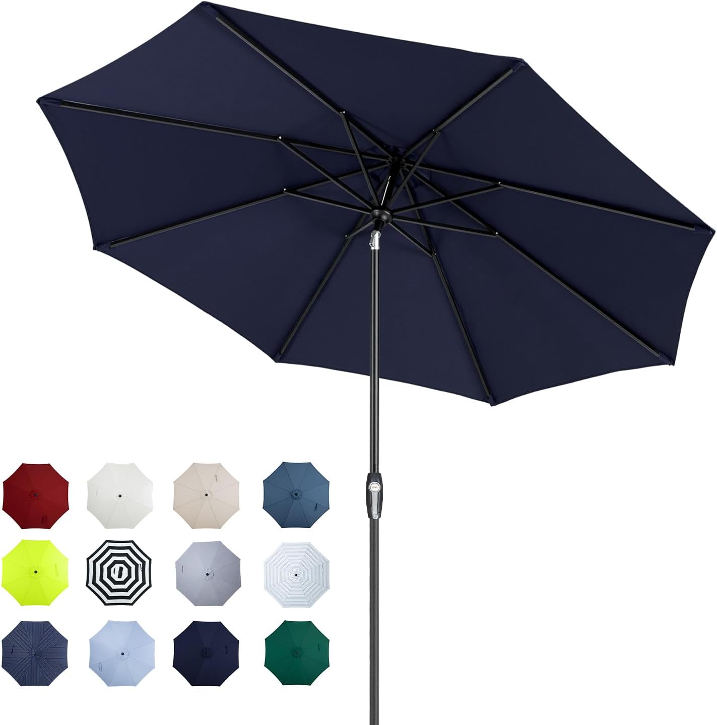 Tempera 11ft Patio Market Outdoor Table Umbrella with Auto