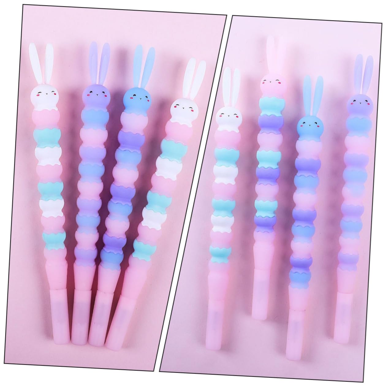 Angoily 10 Pezzi Penne Gel Portatili Coniglio Penne Colorate per Scrittura per Ufficio e Scuola Materiale Scrittura e Resistente