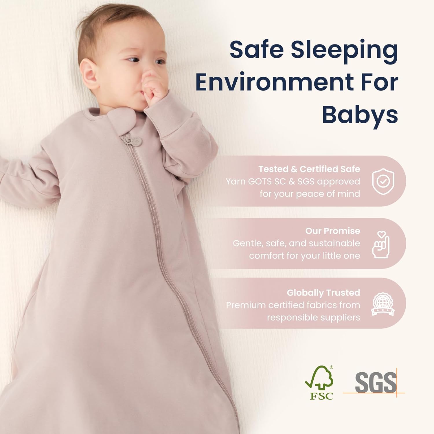 Unisex Sleeping Bag for Babies and Toddlers 3.5 Tog Sleep Sack, Baby Sleep Sack, One Piece with Sleeves, Gifts for Baby - Image 9