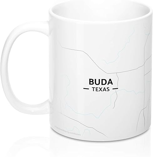 Miniatura 3 de Buda, Texas TX Map Mug (11 oz)
