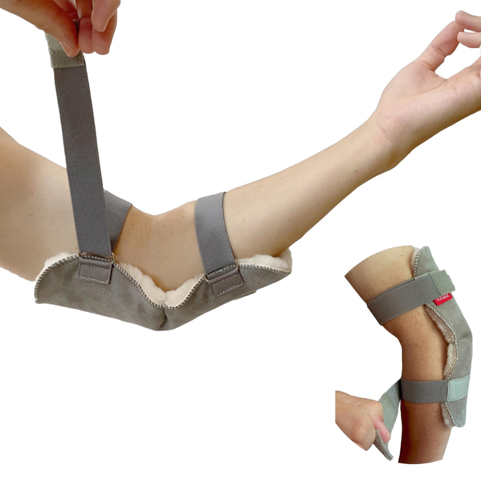 Vogana Sheepskin Elbow Protector Adjustable Widch Pad For Bedsores Pressure Shoulder & Knee Grey 1 Piece