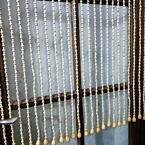 Rideaux de porte perlés faits à la main avec perles en bois véritable