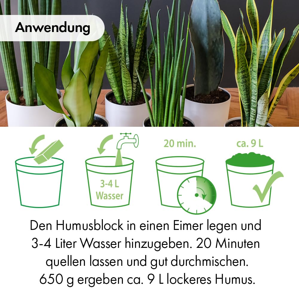Kokoshumusziegel als Hochbeeterde, Blumenerde für Pflanzen/Zimmerpflanzen - 24x650g - natürliche Kokoserde als Alternative zur herkömmlichen Blumenerde für EIN kräftiges Wurzelwachstum (216 Liter)