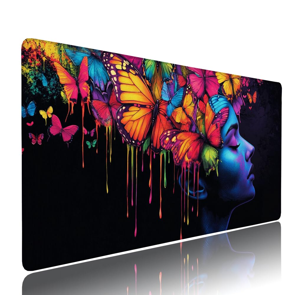 Alfombrilla de Mouse para Juegos, Nero, XXL, Antideslizante, Impermeable, Diseño de Astratto, Extendido, Grande, 1200x600x3mm, para PC, Laptop, Ufficio, Famiglia d-311