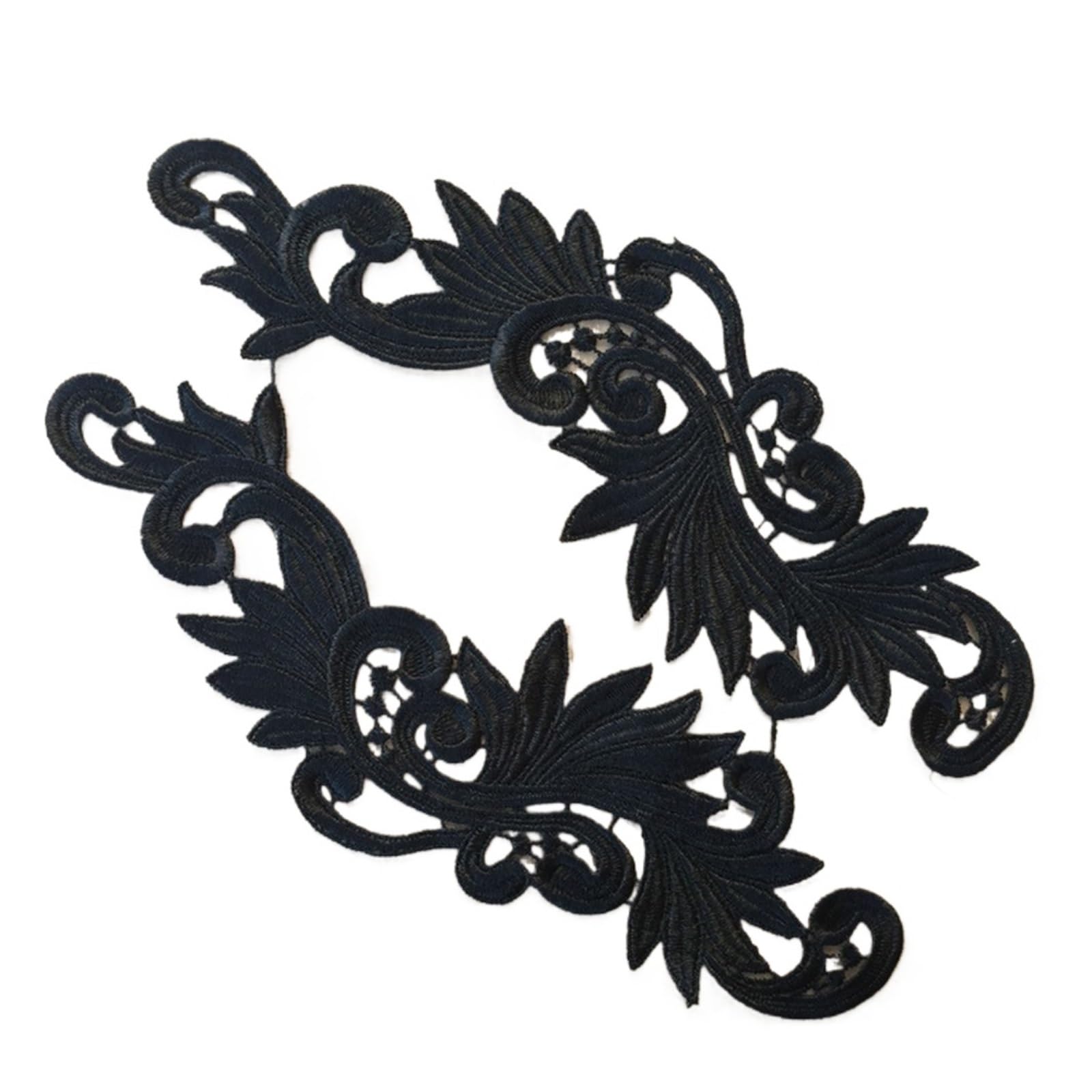 Dentelle 3D brodée noire N040 en patch floral pour personnaliser vos robes de soirée de mariage