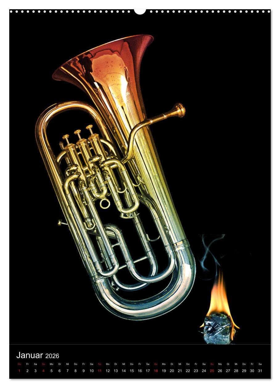 Musik Blasinstrumente (hochwertiger Premium Wandkalender 2026 DIN A2 hoch), Kunstdruck in Hochglanz: Noten, Instrumente, Musik begeistern und bereichern unsere Seelen. (CALVENDO Hobbys)