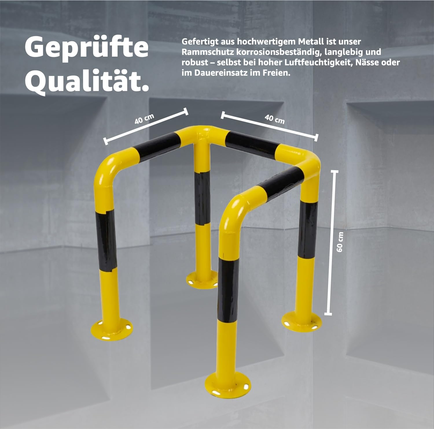Protection de stockage - Protection pour poteaux, protection de colonne en acier noir/jaune pour protéger les étagères et les étagères lourdes - Protection contre le démarrage/étagère - Bornes