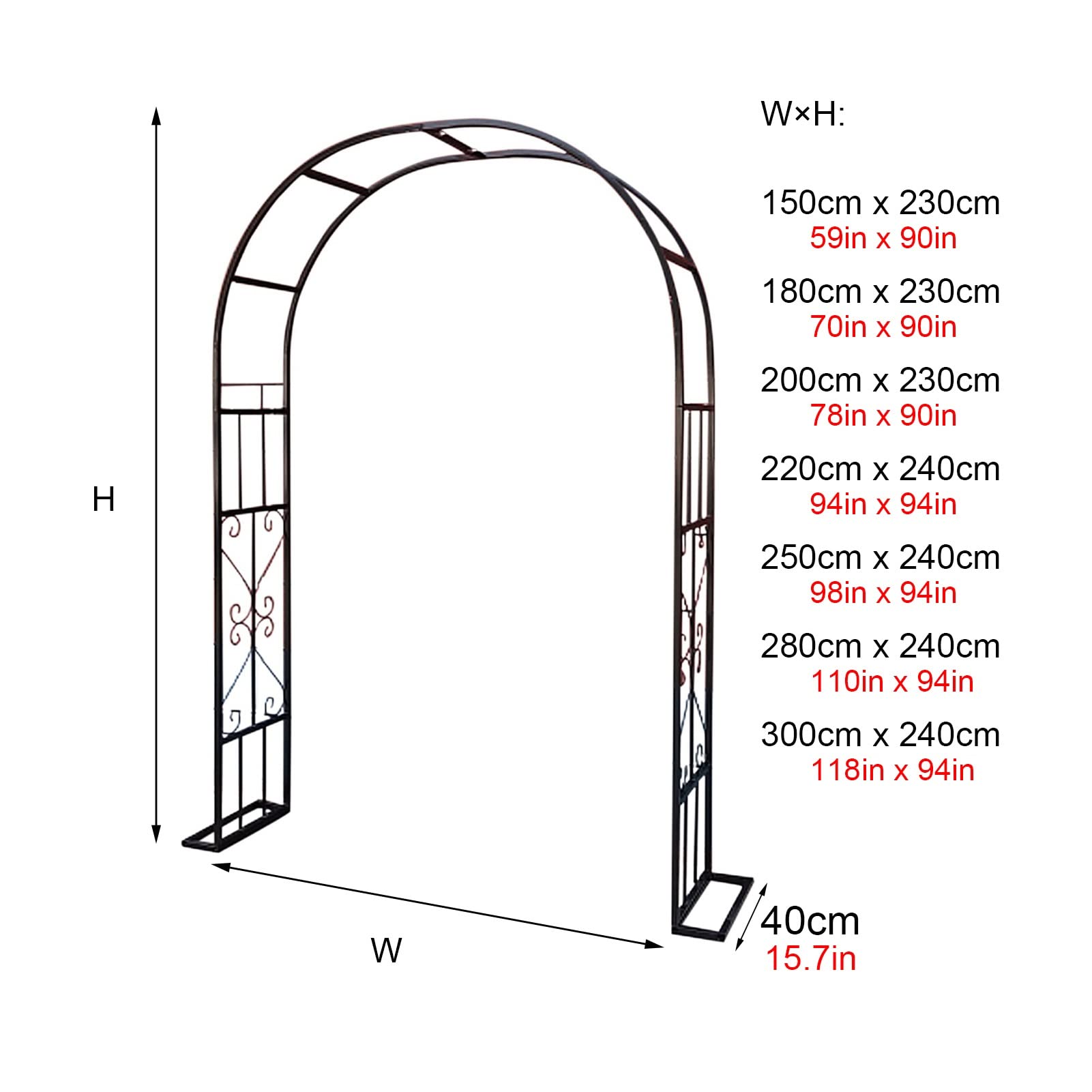 Arco da giardino autoportante, pergolato per piante rampicanti, decorazione in metallo alla moda, pergolato per rose, resistente alle intemperie, per esterni, prato, terrazza, giardino, ingresso