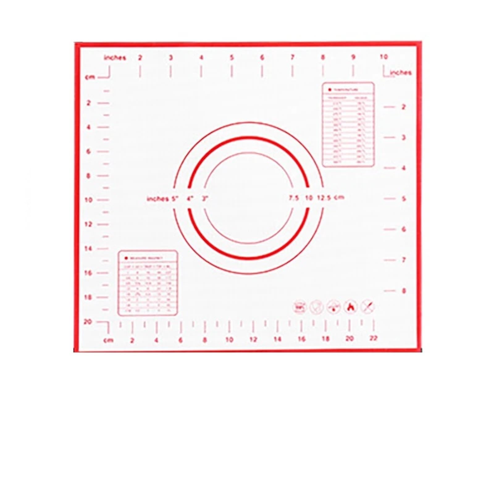 Esterilla de silicona for hornear, almohadilla for amasar, herramientas for repostería, crepes, masa pizza, esterilla antiadherente for cocina Para Hacer Pasteles Y Masas(Red 60x80cm)