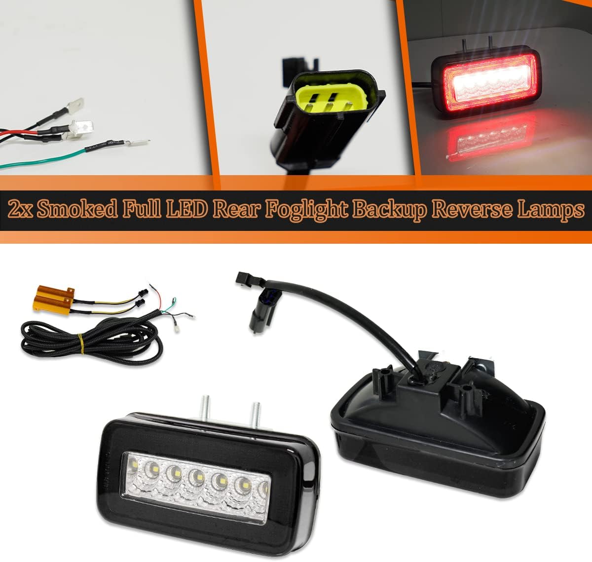 ADIIL 2x Smoked Lens 3-In-1 LED Backup, Reverse, Fog Lights Kit for 1986-2018 Mercedes Benz W463 G-Class, G500, G550, G55, G63 AMG