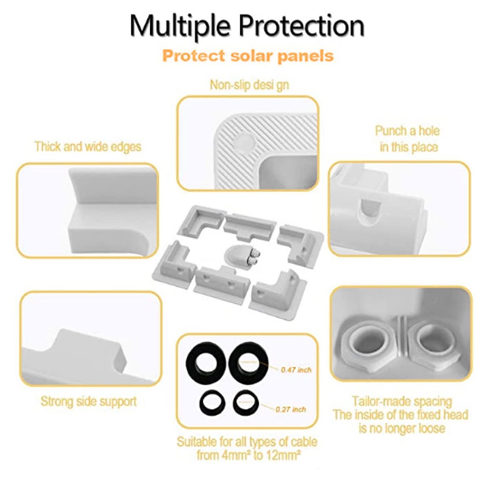 Staffa di montaggio per pannelli solari, Staffa angolare for pannello solare Kit staffe di montaggio sul tetto in plastica ABS senza trapano for camper, barche, camper, cabine degli autobus, capannoni