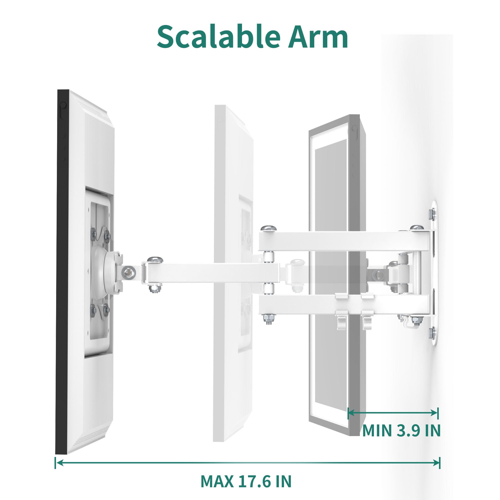 PlusAcc Soporte de Pared Universal para Show 15, VESA 100x100 Soporte para Monitor con rotación de 360° e inclinación Pantallas Inteligentes de hasta 27 Pulgadas