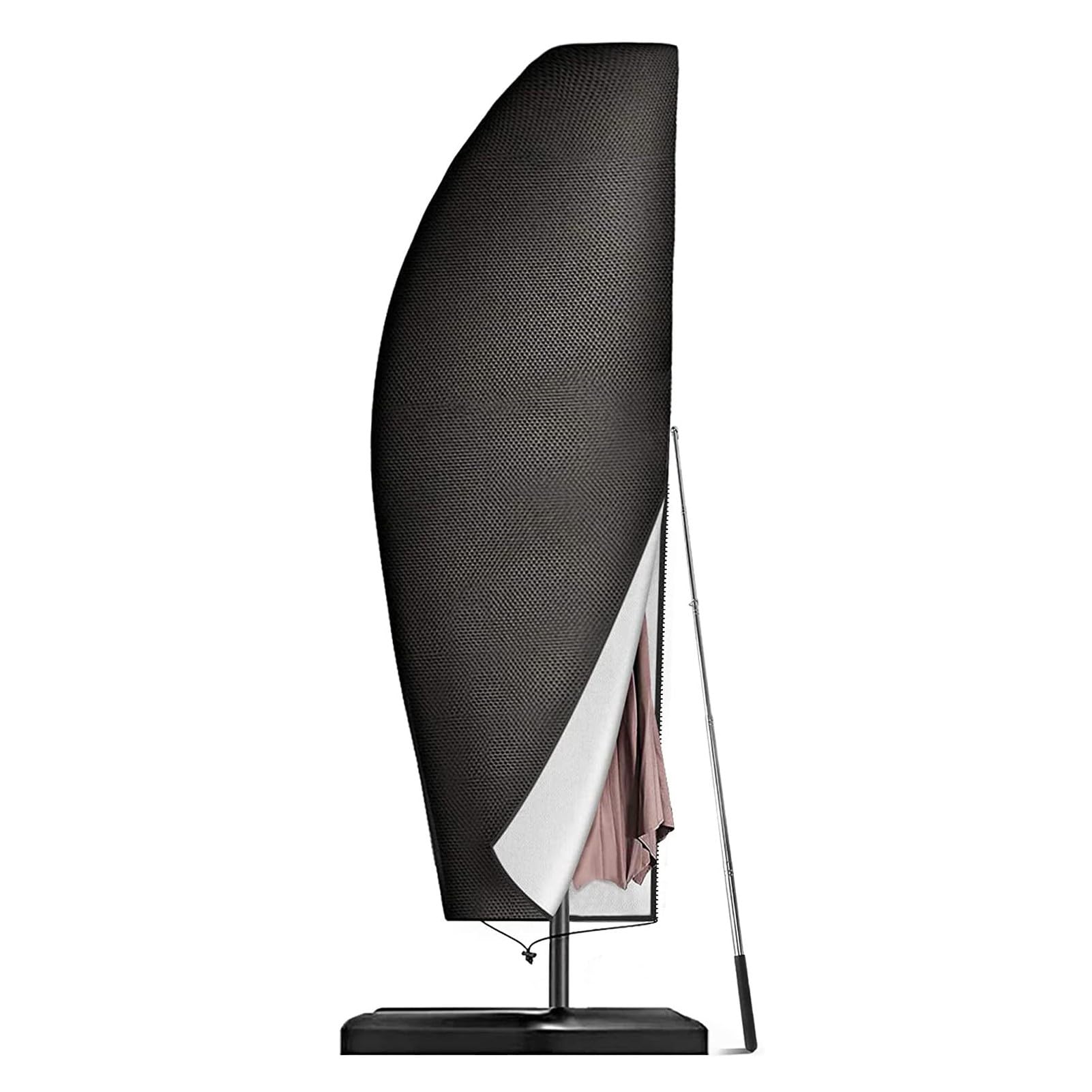 Housse de parasol déporté imperméable en tissu Oxford 210D résistant aux UV et au vent avec tringle (205 x 70 x 40 x 50 cm)