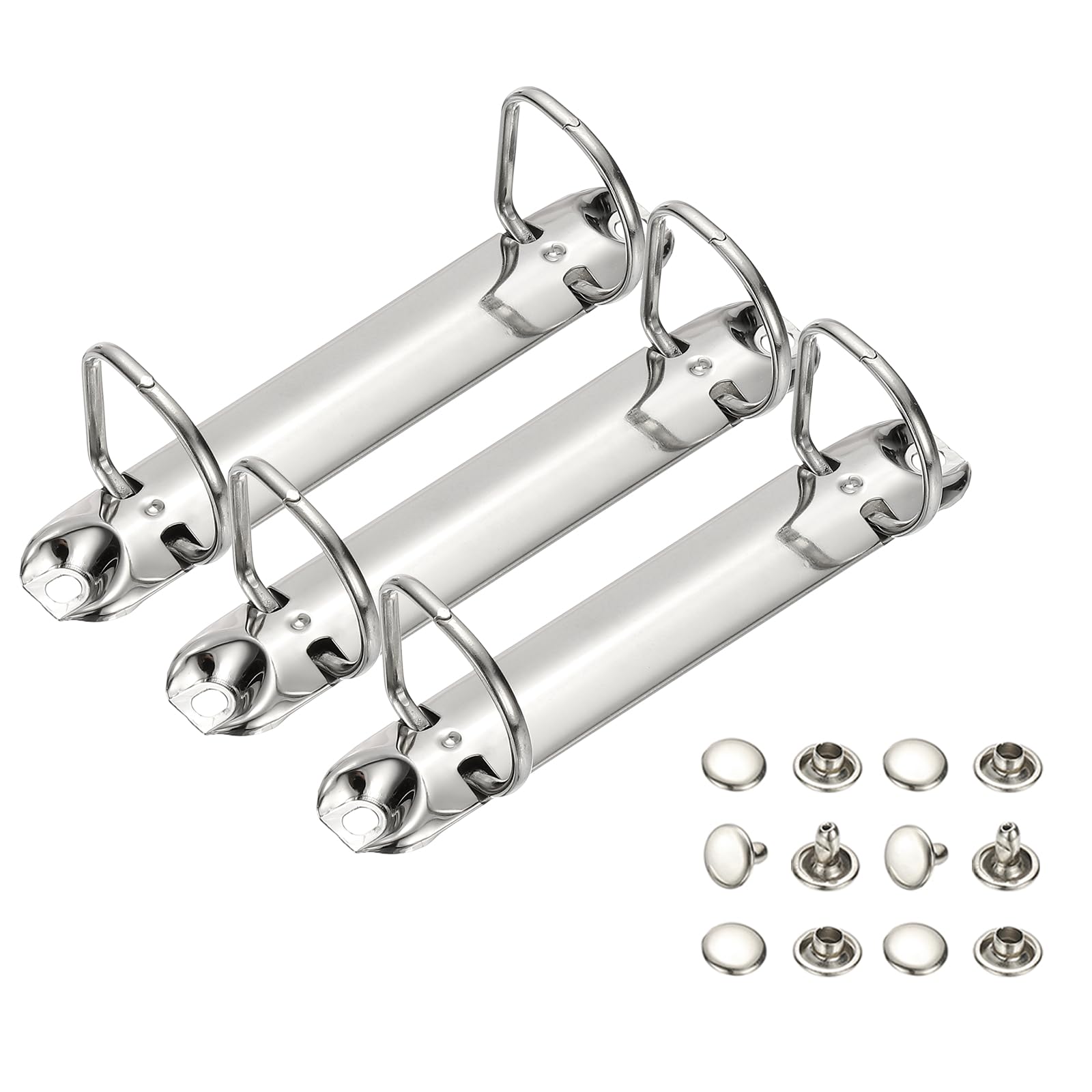 PATIKIL B7 2 Hole Ring Binder Mechanisms, 3 Set 0.8" D Ring Replacement Binder Planner Loose Leaf Binding Spines for Organizers DIY Fill Paper Storage Folder Accessories, 25mm Silver Tone โ image 1