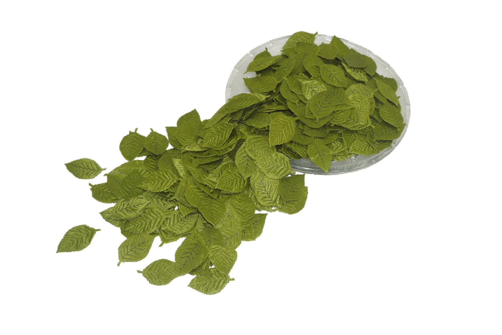 CATMAGO™|Green Color Satin Touch Artificial Leaf Art and Craft, Gift Decoration, School Projects Work,Home Decoration,DIY(Pack of 30 pcs)(Size: 4 cm)-picture-34