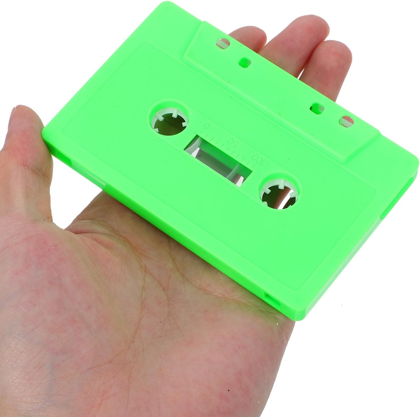 2pcs Retro Blank Cassette Tape Storage Box, Empty Audio Tape Organizer Holder in Light Green for Household Media Storage and Bookshelf Display