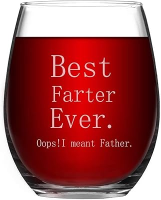 Best Farter Ever I Meant Father Cute Funny 11 oz Stemless Wine Glass Birthday Gifts for Him Father