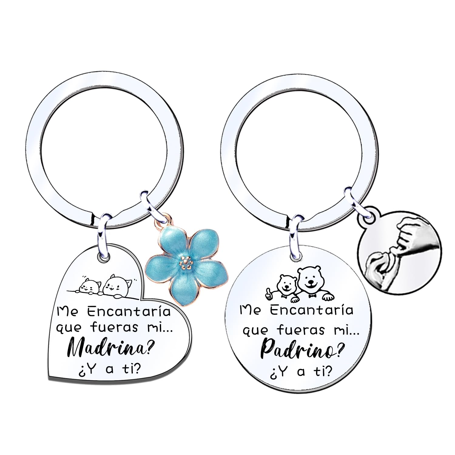 MNBVBV Regalo personalizado para pedida quieres ser mi madrina o padrino llavero padrino y madrina Llavero padrino bautizo llavero madrina bautizo