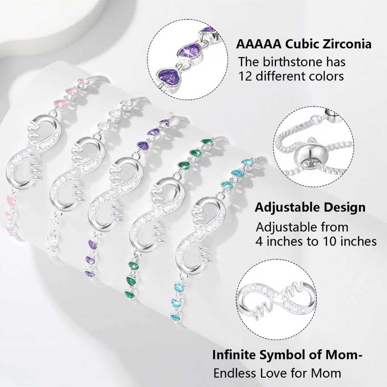 Easter Basket Stuffers - Gifts for Mom Silver Bracelets for Mothers day Birthday Thanksgiving Christmas Gifts from Son Daughters - Image 3