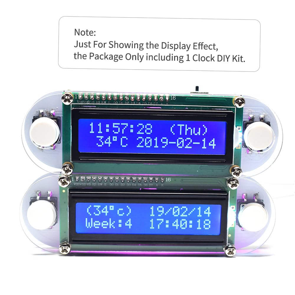 Glowing Clock, Digital Bedside Clock, LCD Vibration Electronic DIY Clock Set with Backlight Display Rechargable Battery Powered Loud Alarm Clock for Kids,Teens,Seniors