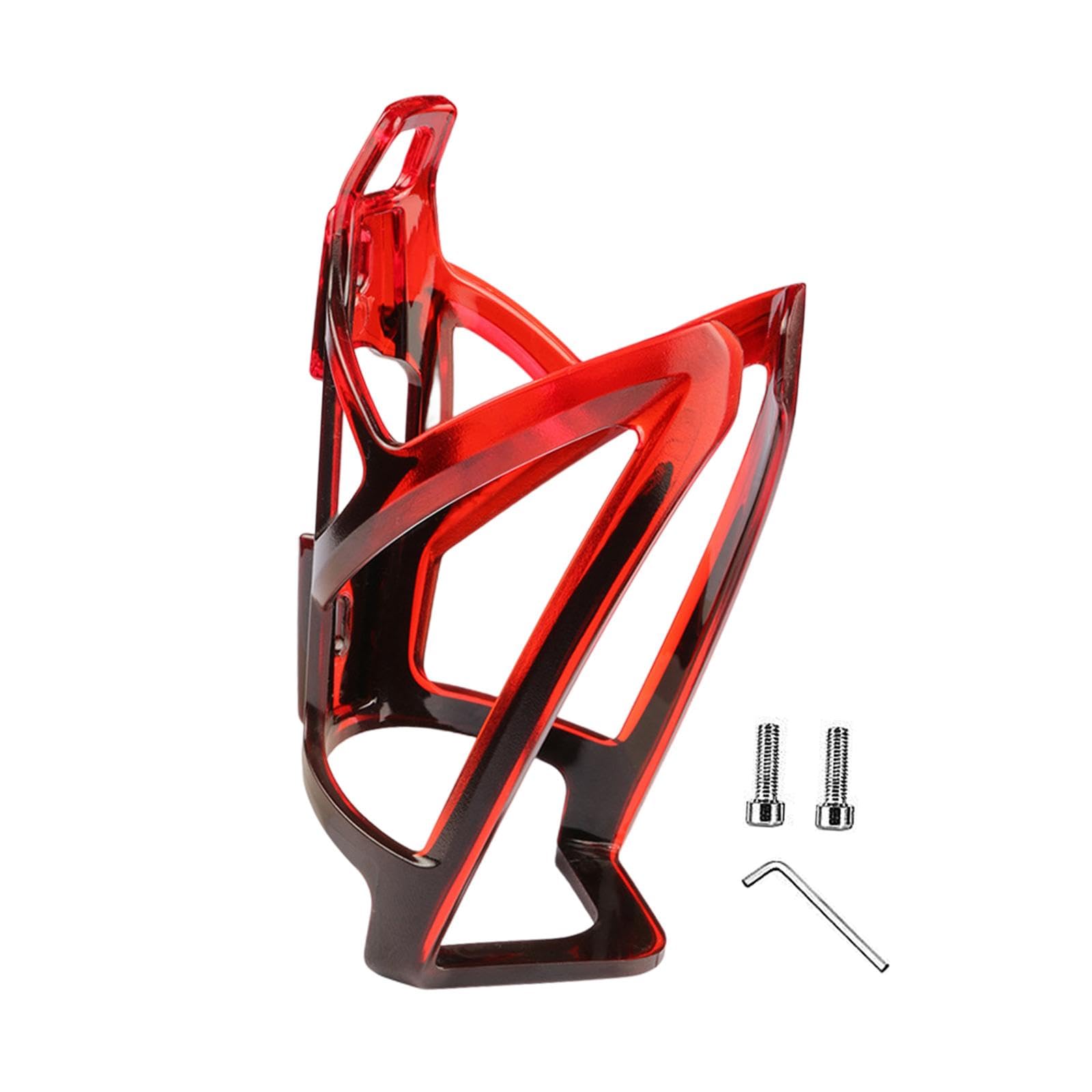 Ronyme Bike Water Bottle Holder Water Drink Holder Rack Colorful Ultralight Carrier PC Cycling Bottle Cage for Mountain Bike with Screws and Wrench, Red — image 1