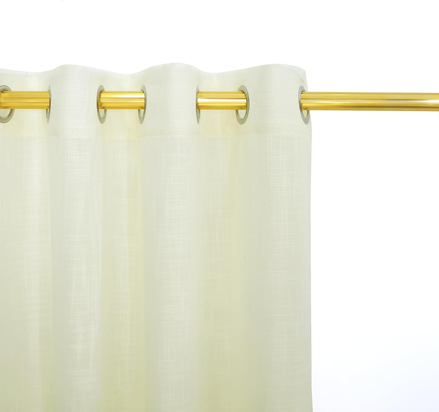 UPOPO Ivory Sheer Curtains 80 inches Linen Texured Farmhouse Living Room Divider Wndow Curtain Panels Vintage Rustic Bedroom Drapes Sheers Open Weave Kitchen Doorway 2 Panels Grommet Top 52"x80"