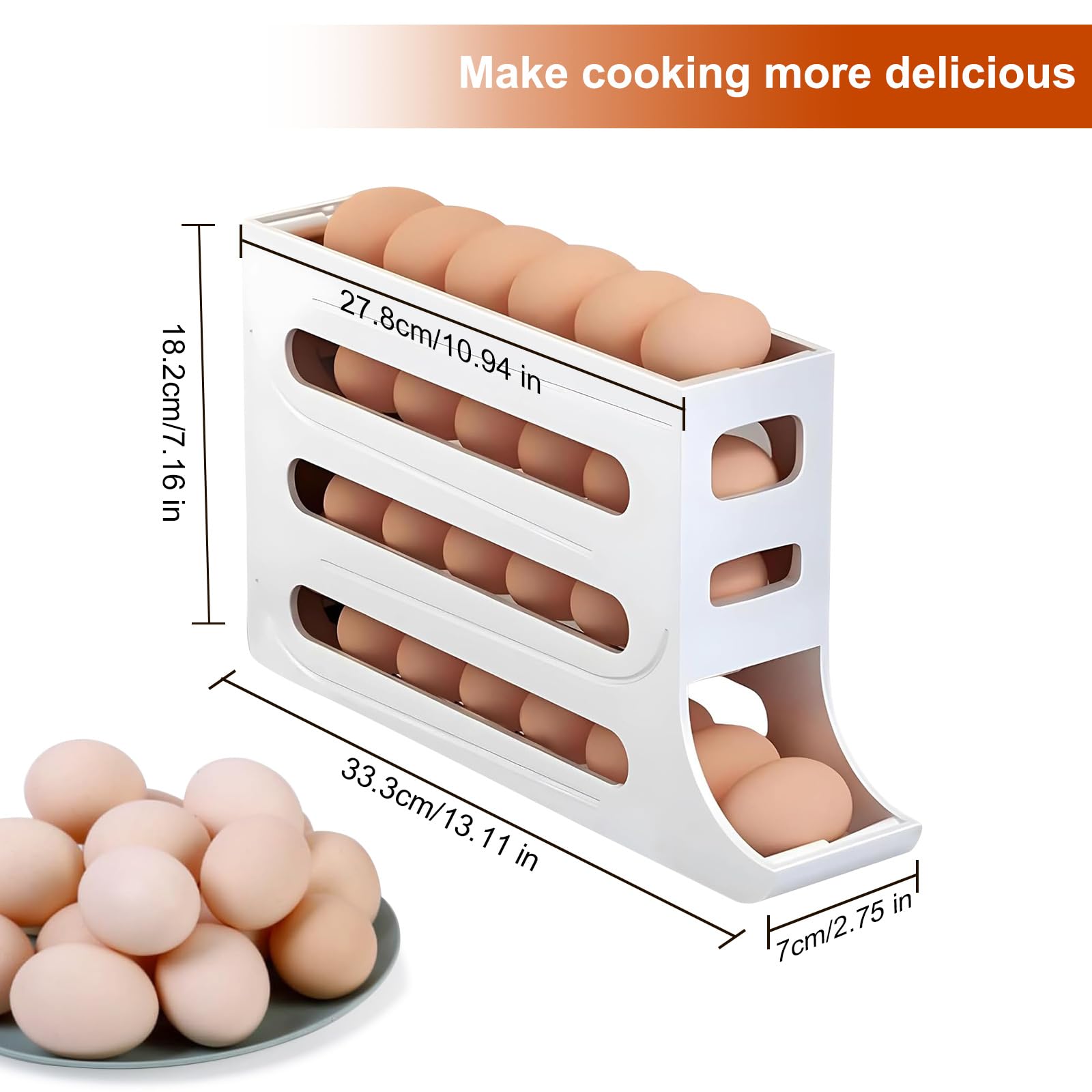Organizador Nevera de 30 Huevos, Dispensador para Frigorifico con Diseño Práctico, Ideal para Mantener el Orden en la Cocina