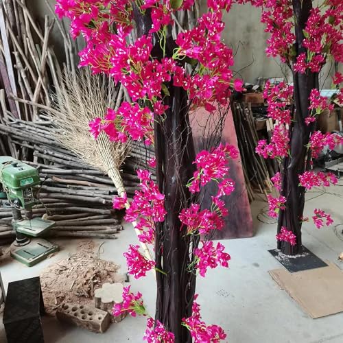 Image of Large Artificial Tree Pink Artificial Bougainvillea Tree for Indoor Outdoor Landscape and Venue Decoration(2.5x2m)