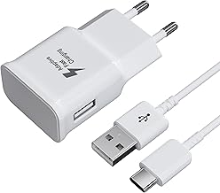 Caricabatteria Veloce per Telefono Samsung, Adattatore Caricatore Rapido Spina USB con Cavo di Ricarica USB tipo C Compatibile con Galaxy A13, S10, S9, S8 Plus, S10e, A51, A53, A54 5G, A33, A40, A30
