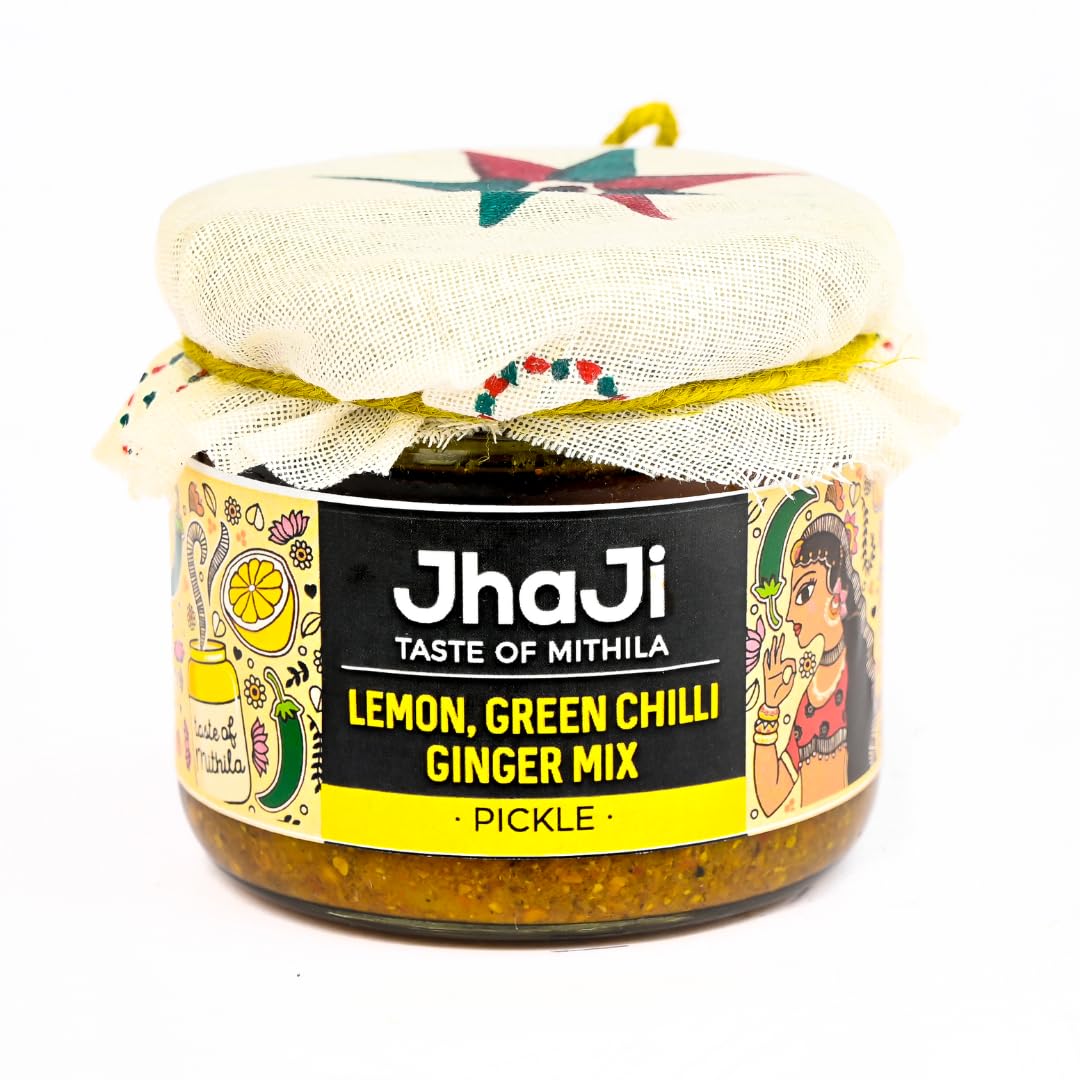 JhaJi - Taste of Mithila Lemon, Ginger & Green Chili Mixed Pickle| Tangy, Sour, Chatpata & Spicy | Sun-Dried. No Artificial Preservatives & Colors | Bihari-Style Homemade Pickle, 250G (B0BC4JSMHK) Amazon Price History, Amazon Price Tracker