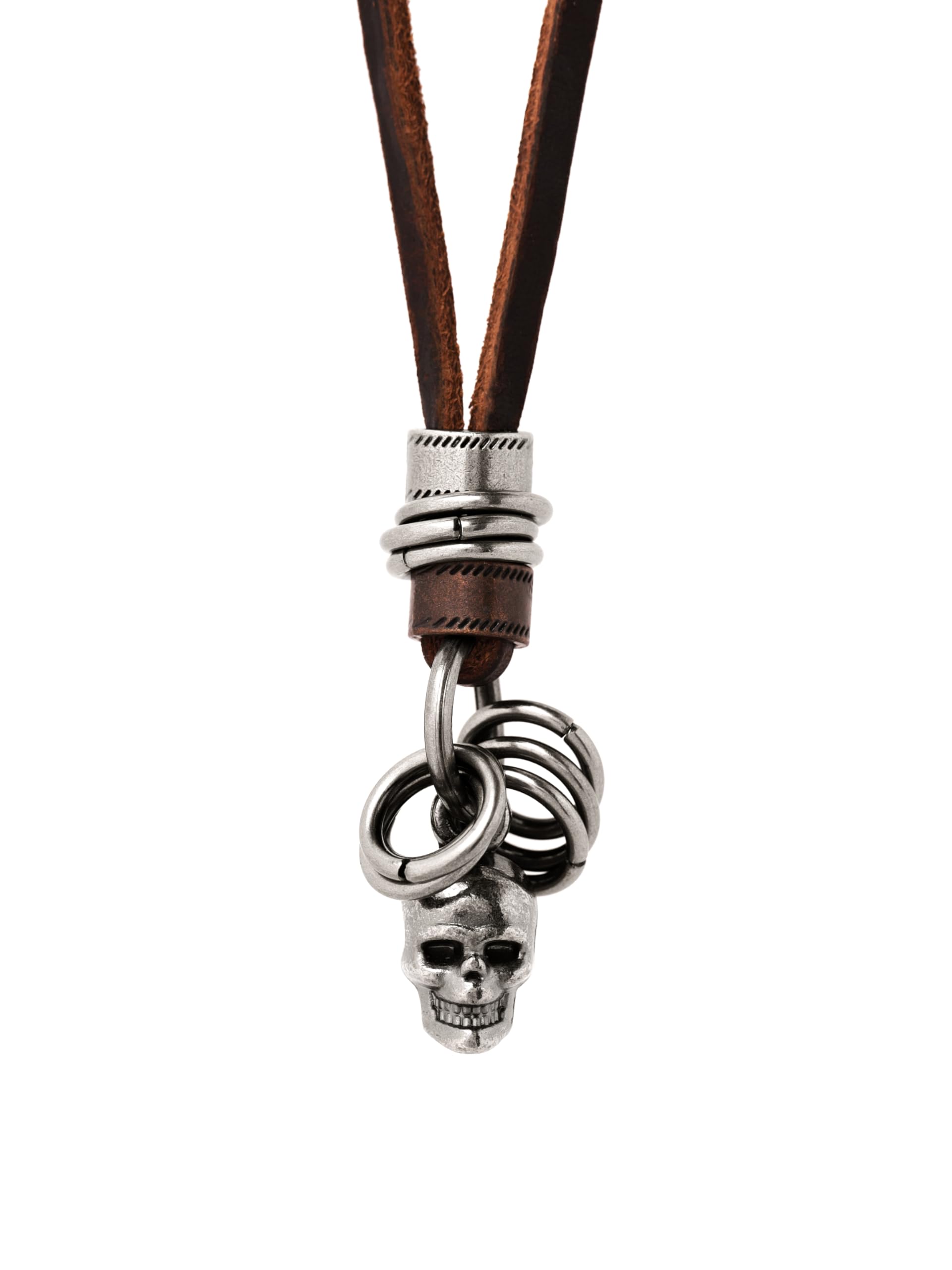 HAQUILBoho Leather Necklace Antique Tribal Pendant, Boho Jewelry Gift for Men and Women