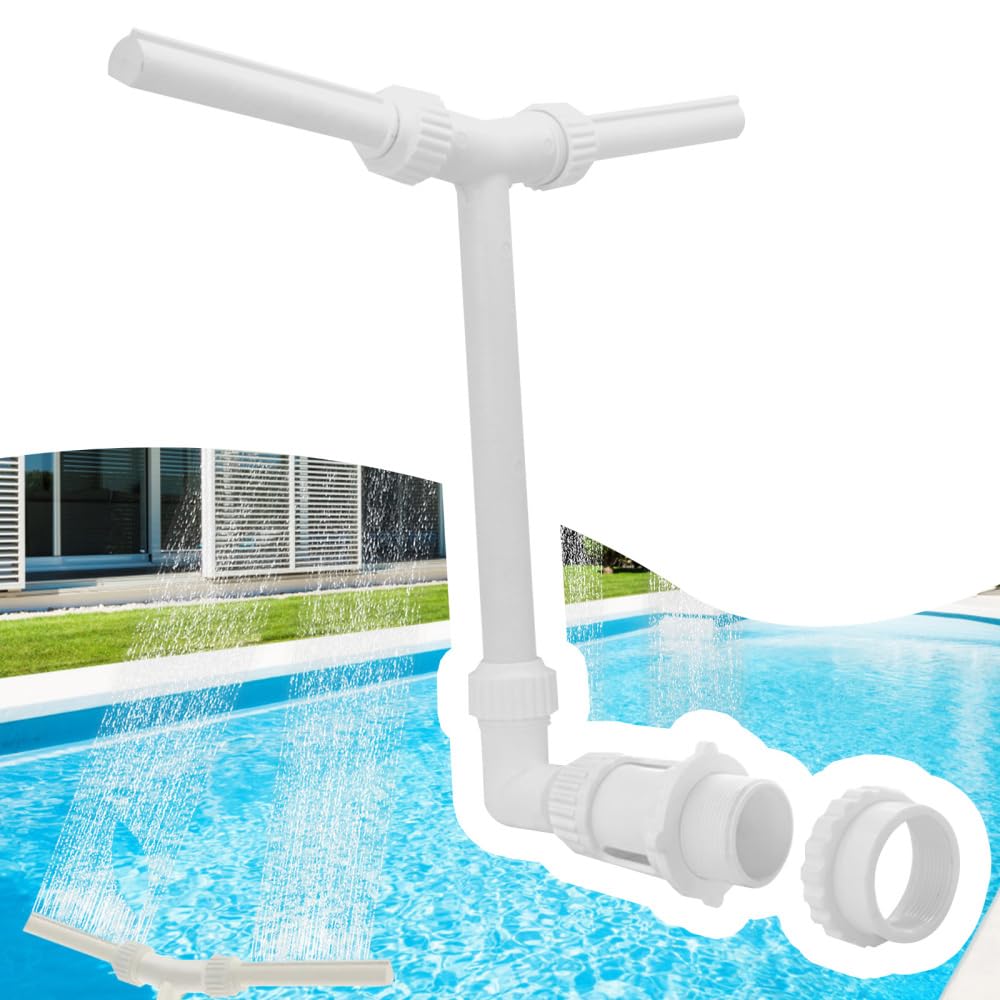 Pool Fountain, PVC Dual Spray Pool Aerator with 360° Adjustable Spray Direction for Pool Swimming Pool Spa Water Fountain