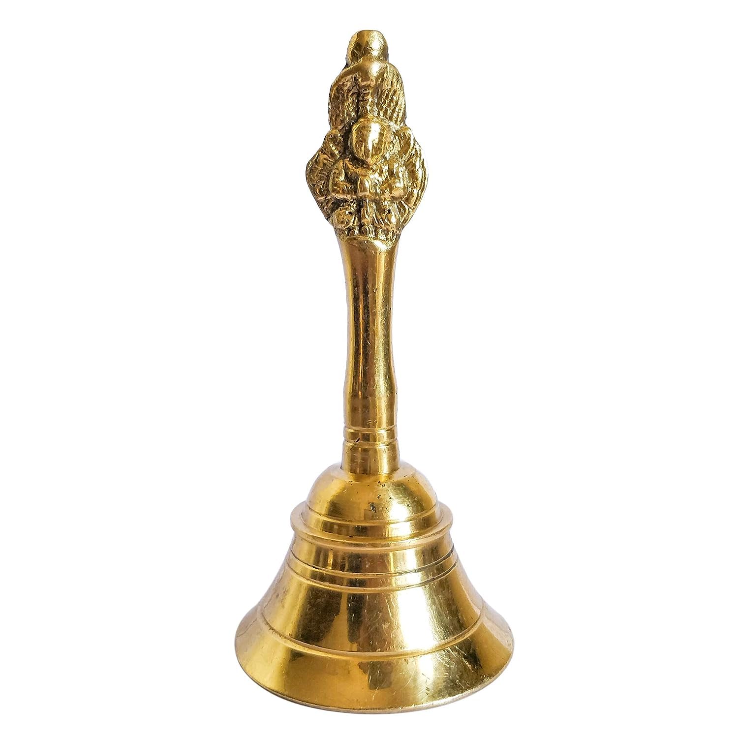 Brass Ganti Bell King of Bird Garuda Ghanti Bell Small Musical Jingle for Puja Room Temple Mandir Pooja Home Gifts Showpiece Puja Articles Visit The GURU JEE Store