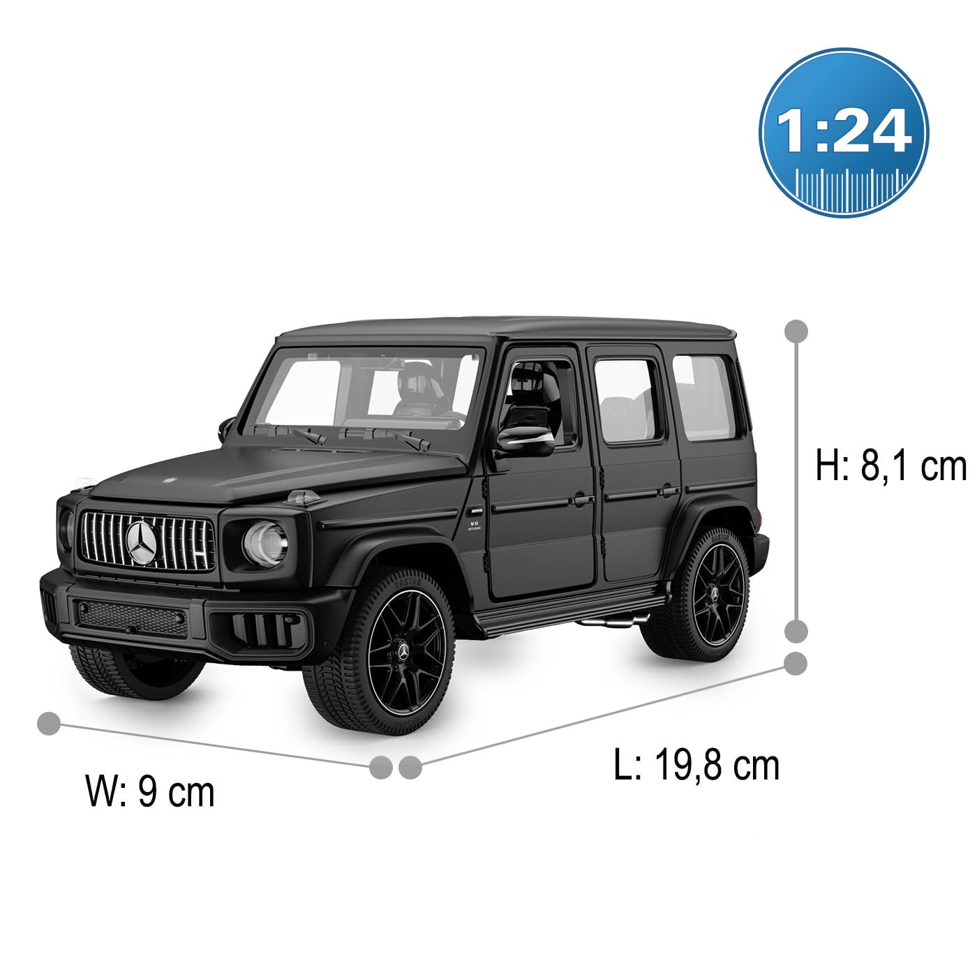 JAMARA 402264 Mercedes-AMG G 63 Diecast 1:24 Schwarz Modellauto Metall Miniatur Sammlermodell Spielzeug Auto Kinder Geschenkidee