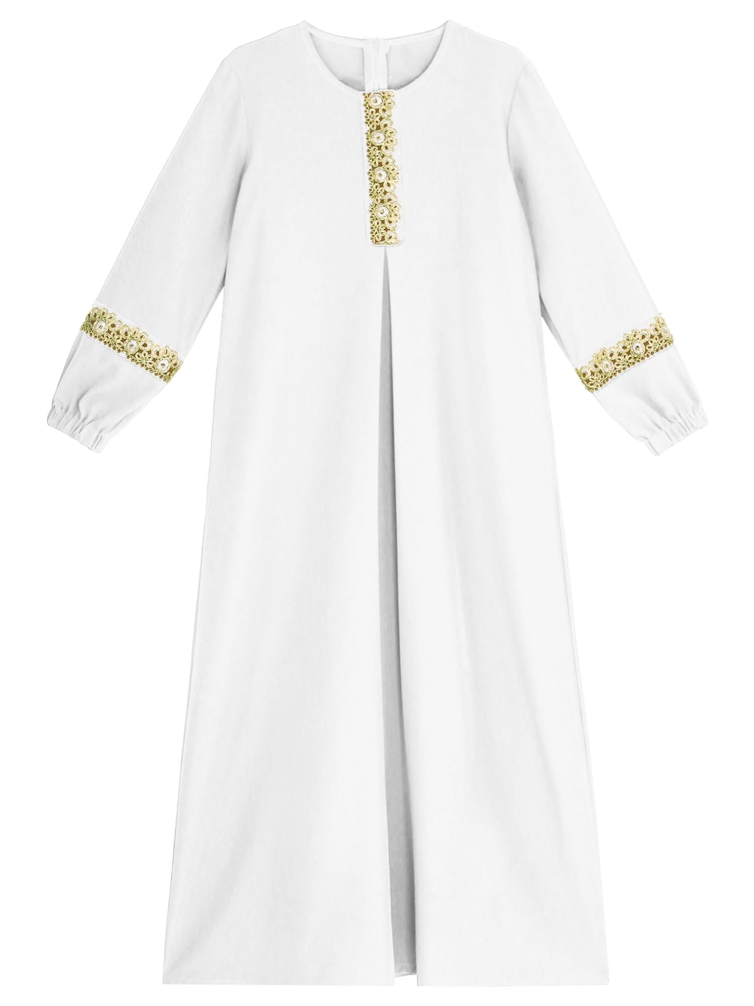 Runhomal Abaya Ramadán manga larga vestido musulmán niño niña
