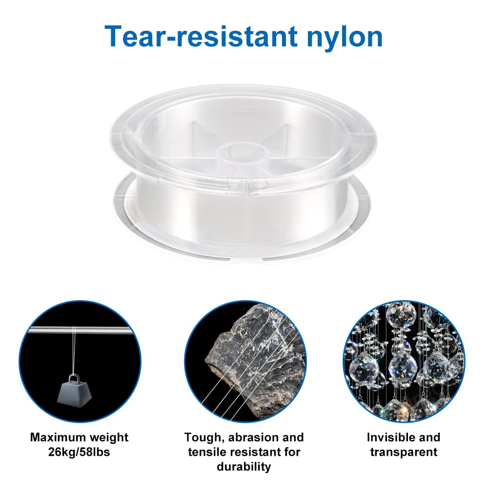 Lenza Da Pesca In Nylon Trasparente – 0,8mm X 200m – Invisibile, Robusta, Per Pesca E Fai Da Te – Inclusi 100 Manicotti