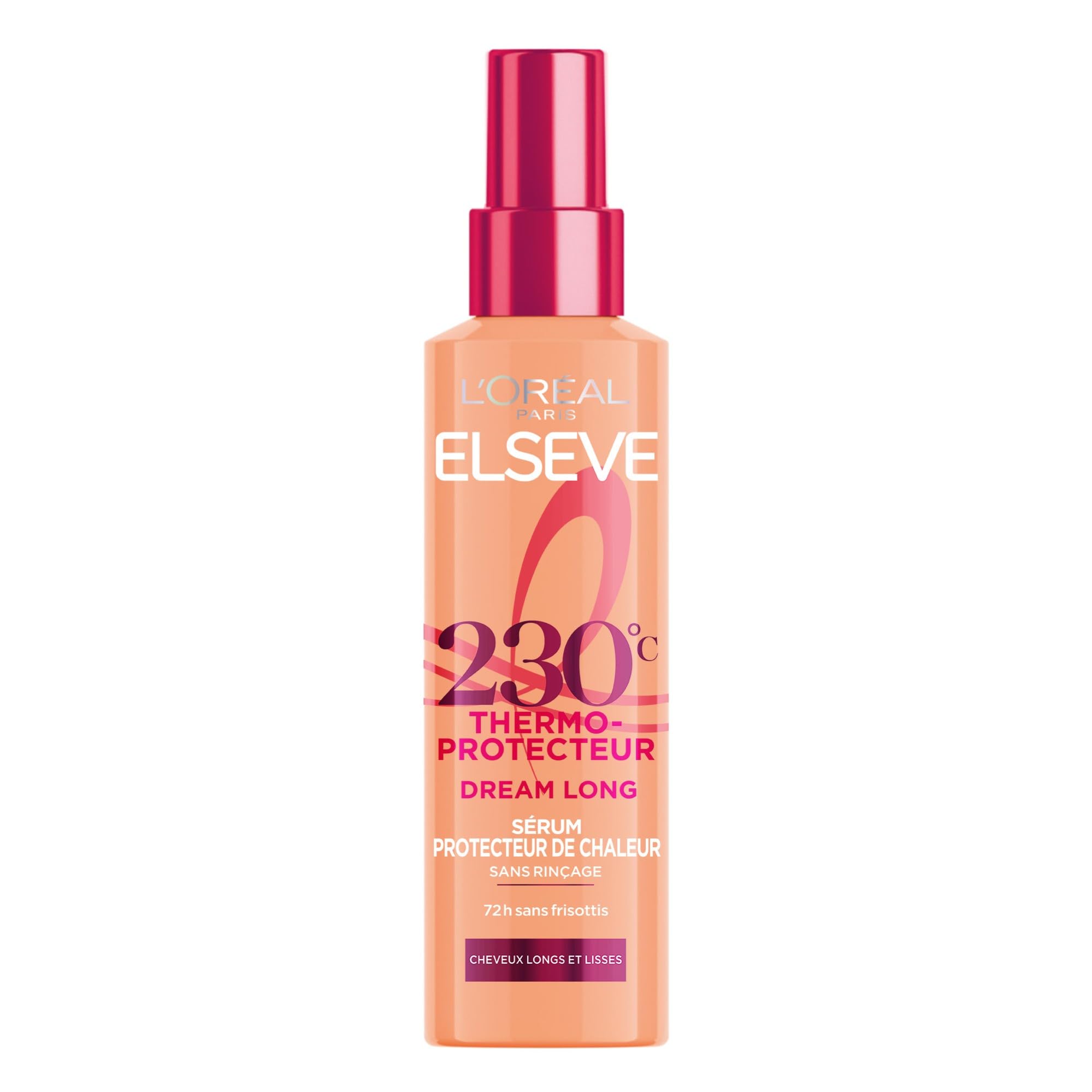 L'Oréal Paris - Sérum Protecteur de Châleur 230° - 72H Anti-Frisottis - Lissage de Rêve Sans Rinçage - Elseve Dream Long - 150 ml