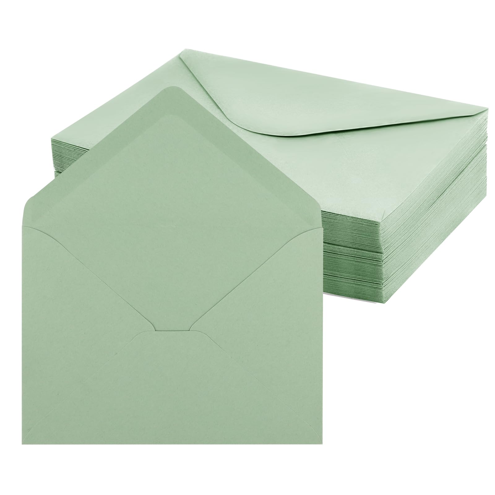 50 pcs Envelopes, Green Self Seal Envelopes 120 GSM, Blank Envelope 13.3 * 18.3CM cm for Greeting Cards, Invitation, Birthday, Wedding, Anniversary