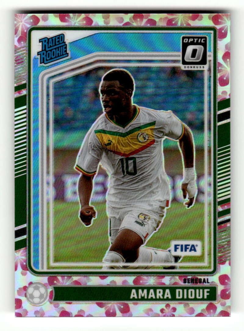 2024-25 Donruss Optic Plum Blossom #190 Amara Diouf Rated Rookie Senegal Fifa Soccer Futbol Trading Card